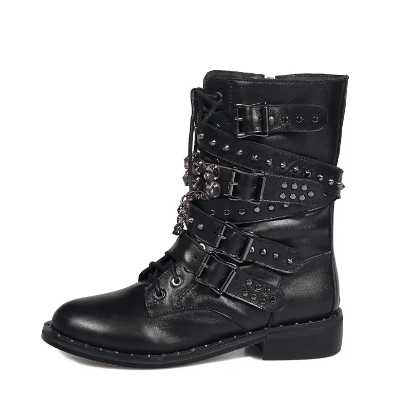COSMAGIC/2017 г. новые женские ботинки Мартенс из натуральной кожи с заклепками и