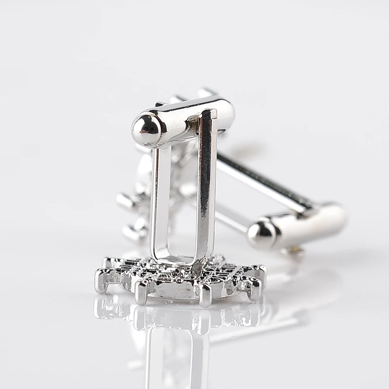 Мужские блестящие запонки с серебряным покрытием 1 пара|steering wheel cufflinks|wheel cufflinksmens