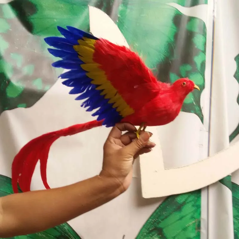 Красочное моделирование Феникс игрушка пластик &amp мех крылья птица с длинным