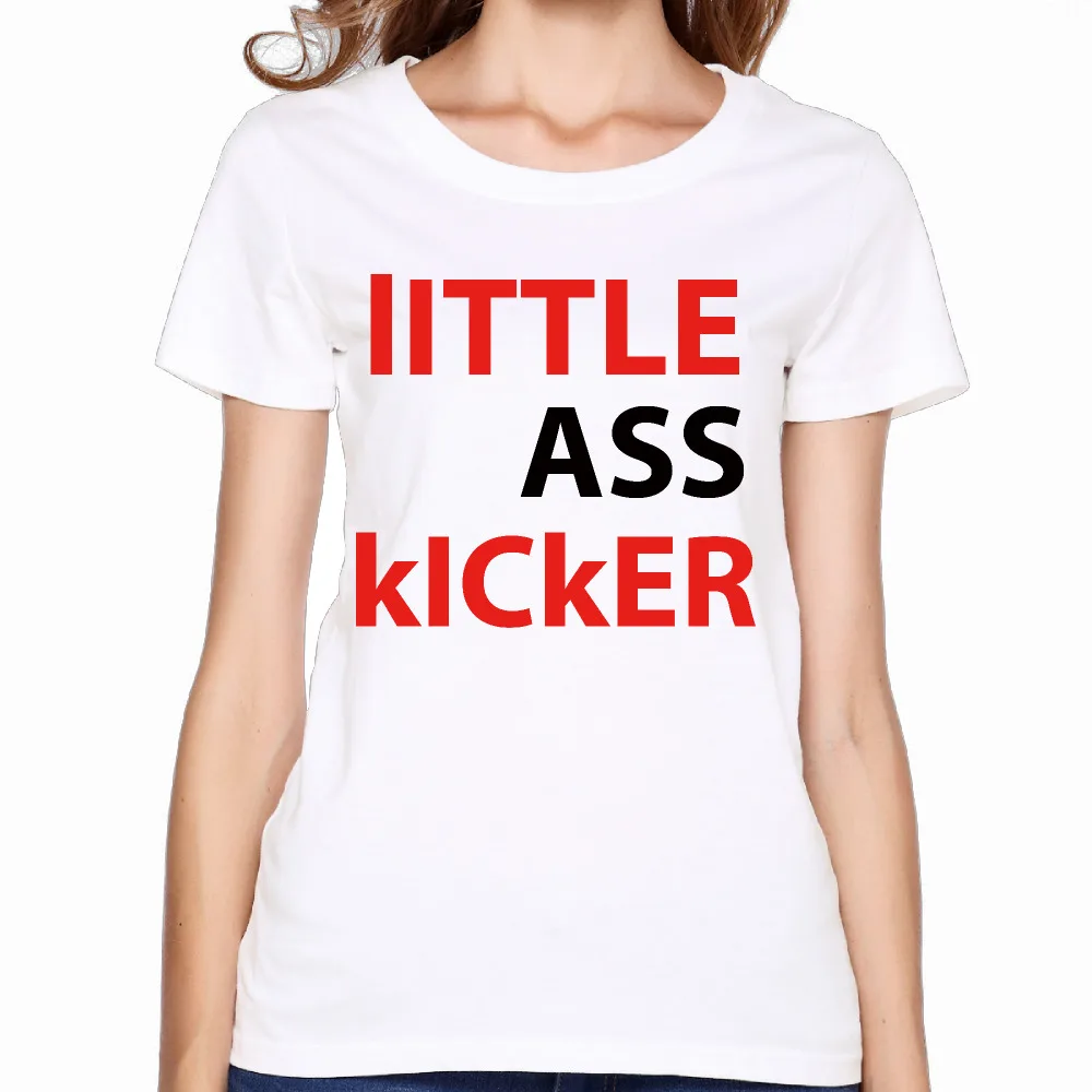 2017 маленькая Ass Kicker принт Для женщин Премиум хлопковая рубашка Узор Стиль Дизайн