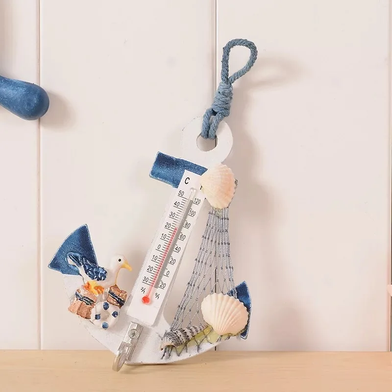 Творческий Средиземноморский термометр в виде якоря деревянные ручной бар