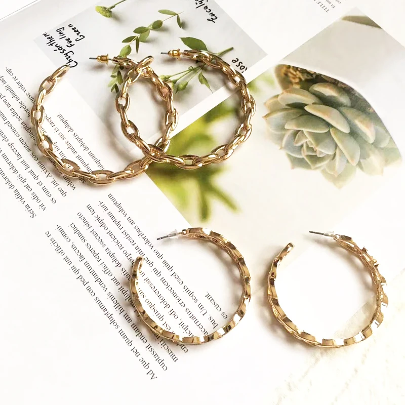 Трендовые женские серьги-кольца coco &amp willow золотого цвета с цепочками 2019