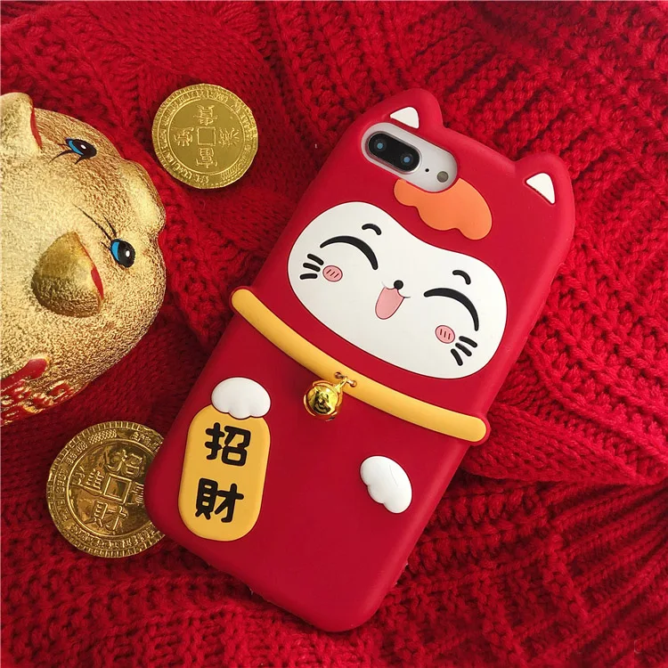 Мягкий чехол Lucky Cat для iPhone XS max XR X iphone 8plus 7 7plus 6 6S 6Sp 8 мягкий телефона с маленьким