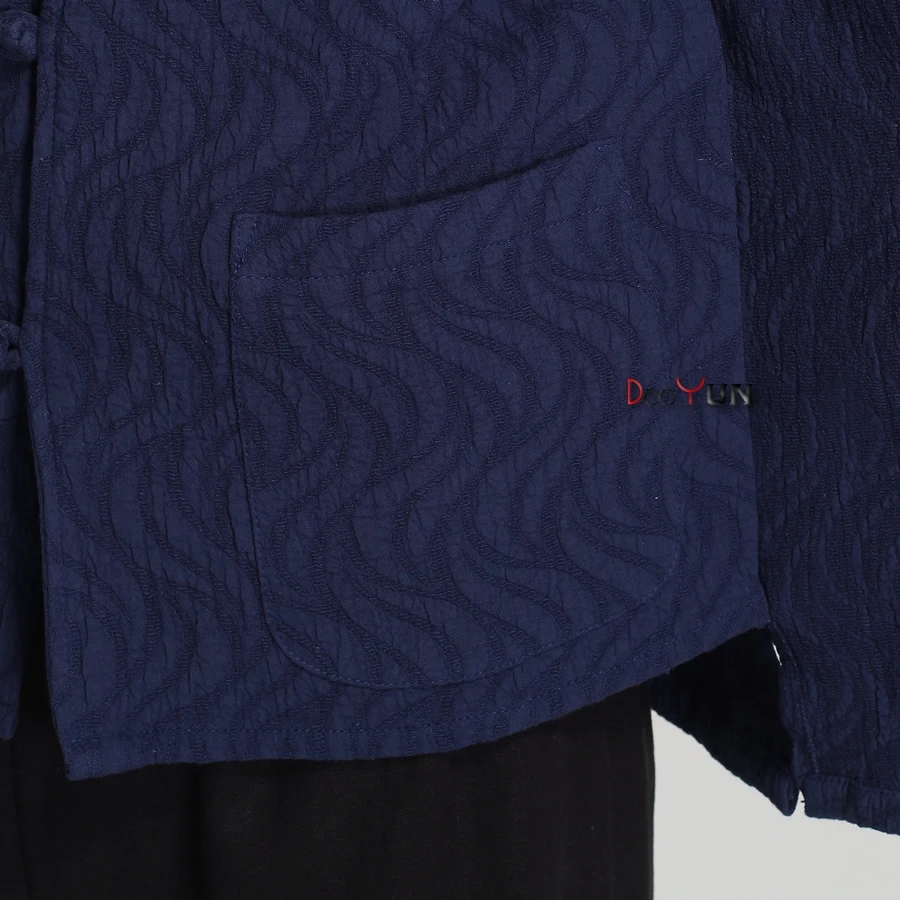 Китайские традиционные Мужские куртки из хлопка и льна с имитацией двух