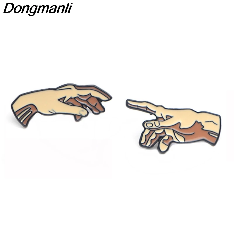 

P3799 Dongmanli Fashion Enamel Pin Collection The Creation of Adam Brooches Art Lapel Pins Backpack Badge Collar Jewelry Metal