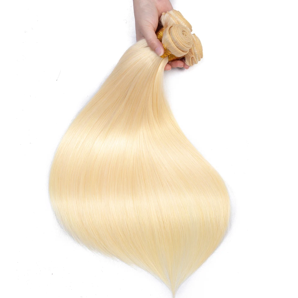 Queenlike Hair Products 3 pieces Color 613 Straight Bundles Remy Blonde Human Brazilian Weave | Шиньоны и парики