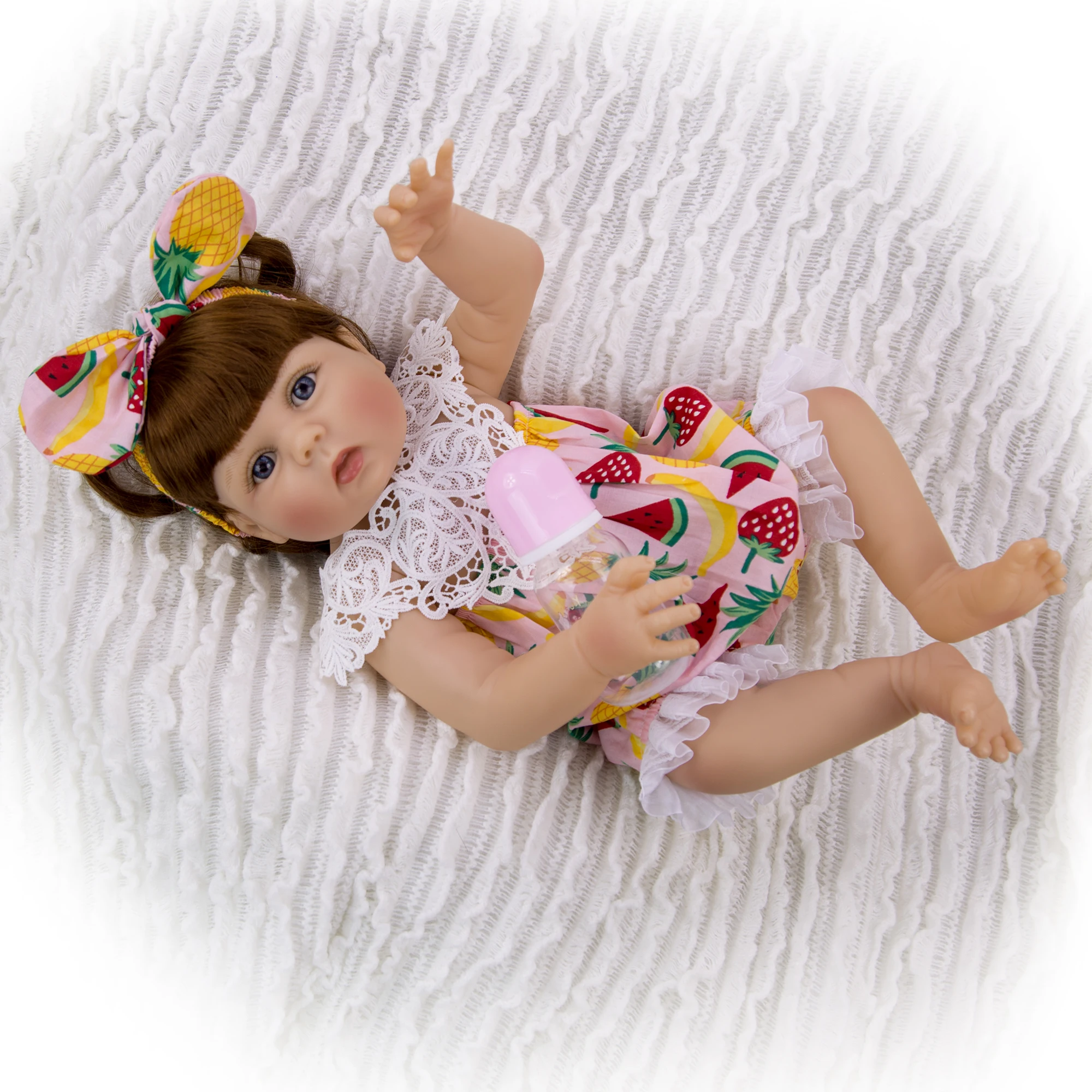 Реалистичная Милая 23 дюймовая виниловая Кукла Reborn Baby для девочек с милым