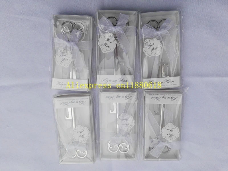 100 шт./лот открывашка для бутылок с ключом к моему сердцу в белой подарочной