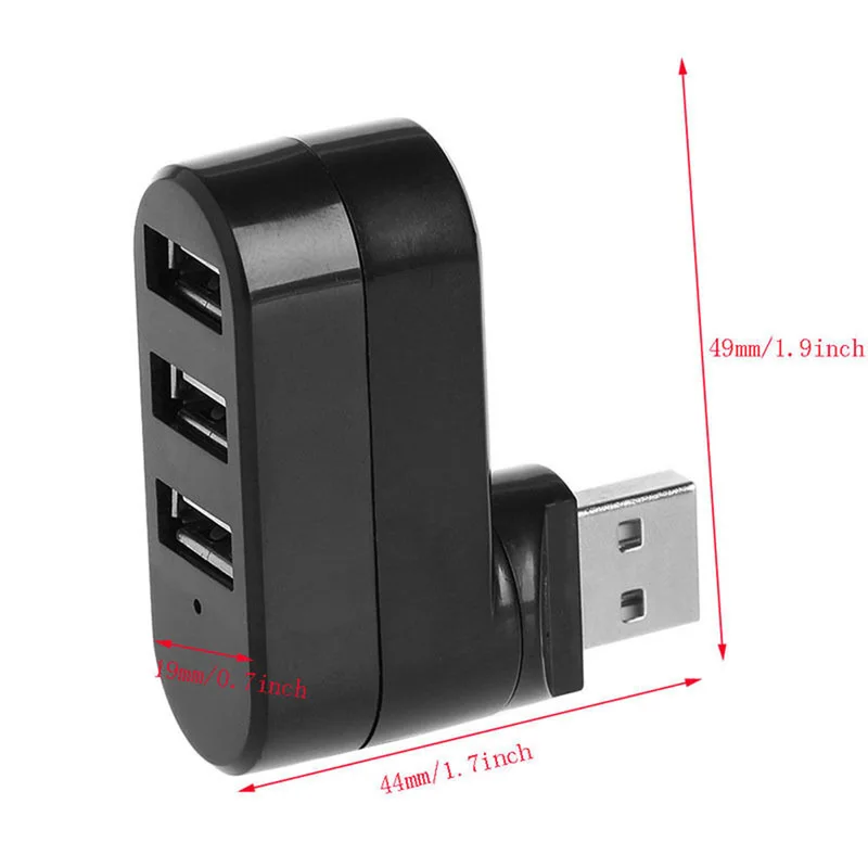 Вращающийся высокоскоростной 3 порта USB концентратор 2 0 сплиттер адаптер для