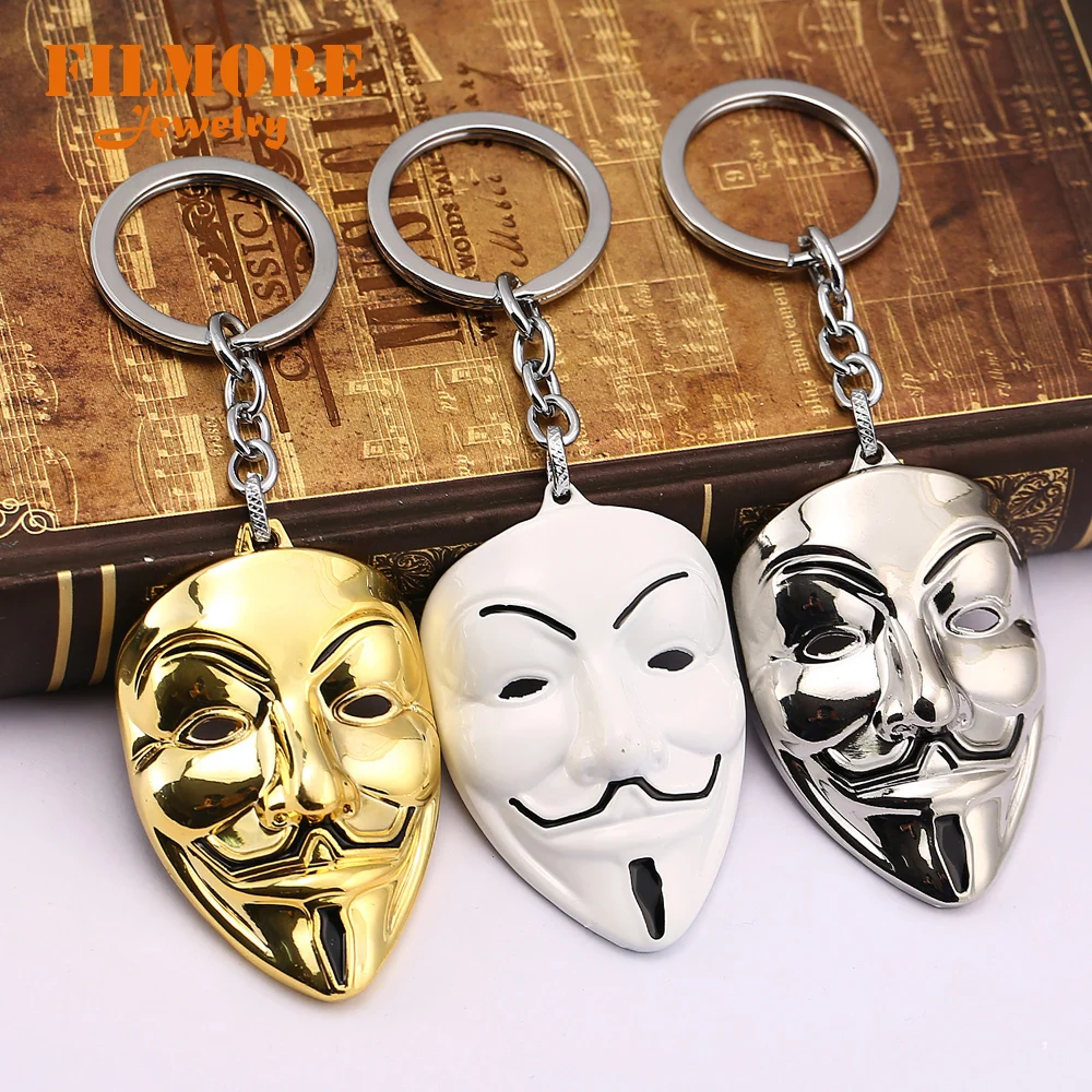 Filmore новый дизайн фильм V for Vendetta брелок анонимная Маска Гая MetalCar для ключей