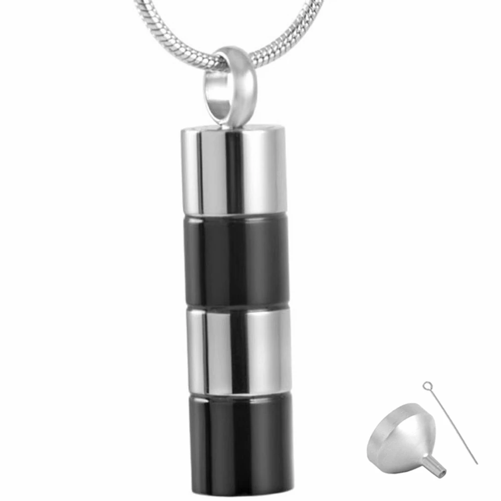 MJD2007 Сталь цилиндрическая урна кремации ювелирные изделия для пепла памятный