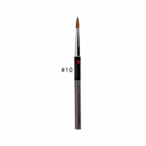10 ANGNYA новая акриловая кисть для ногтей изысканный дизайн металлическая ручка инструмент для дизайна ногтей с красным сердцем Античный стиль Хрустальная Ручка#8#10#12#14 - Цвет: 10