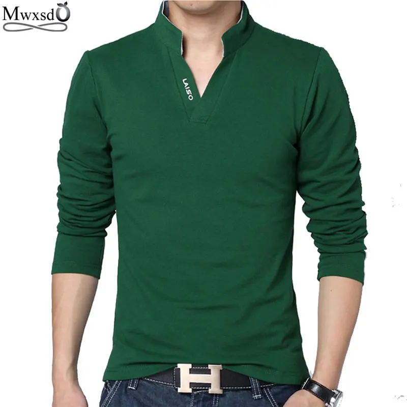 Mwxsd брендовые классические мужские однотонные хлопковые футболки с v-образным