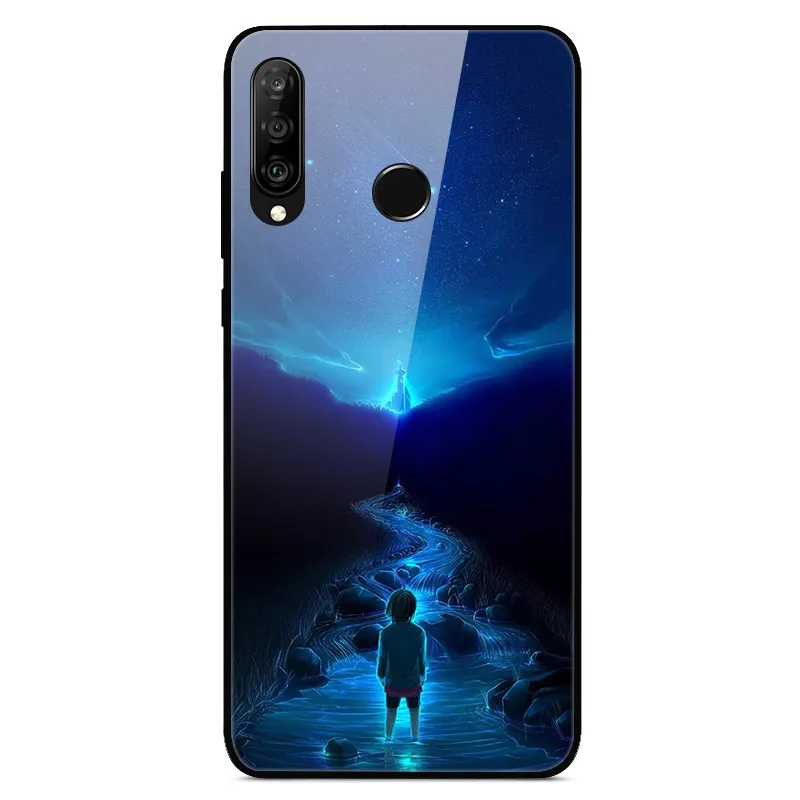 5 Для huawei P30 Lite, чехол, стекло, задняя крышка, жесткий чехол для телефона s, для huawei P30 Lite, чехол, бампер, закаленное, Honor 9X Pro Y9 Prime - Цвет: 5