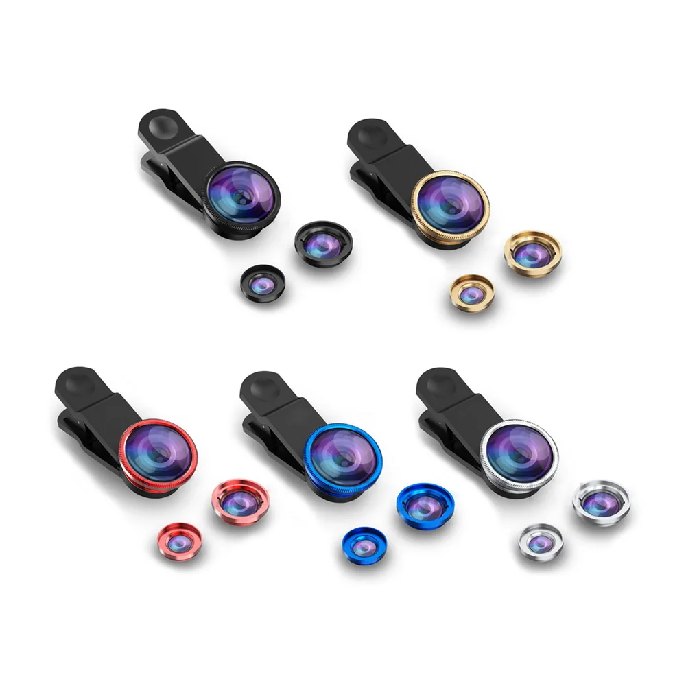 Universal 3 in1 Wide Angle Macro Fish Eye Lens Camera Mobile Phone Lenses For iPhone 6 6s 7 8 Plus Samsung Note 9 S9 | Мобильные