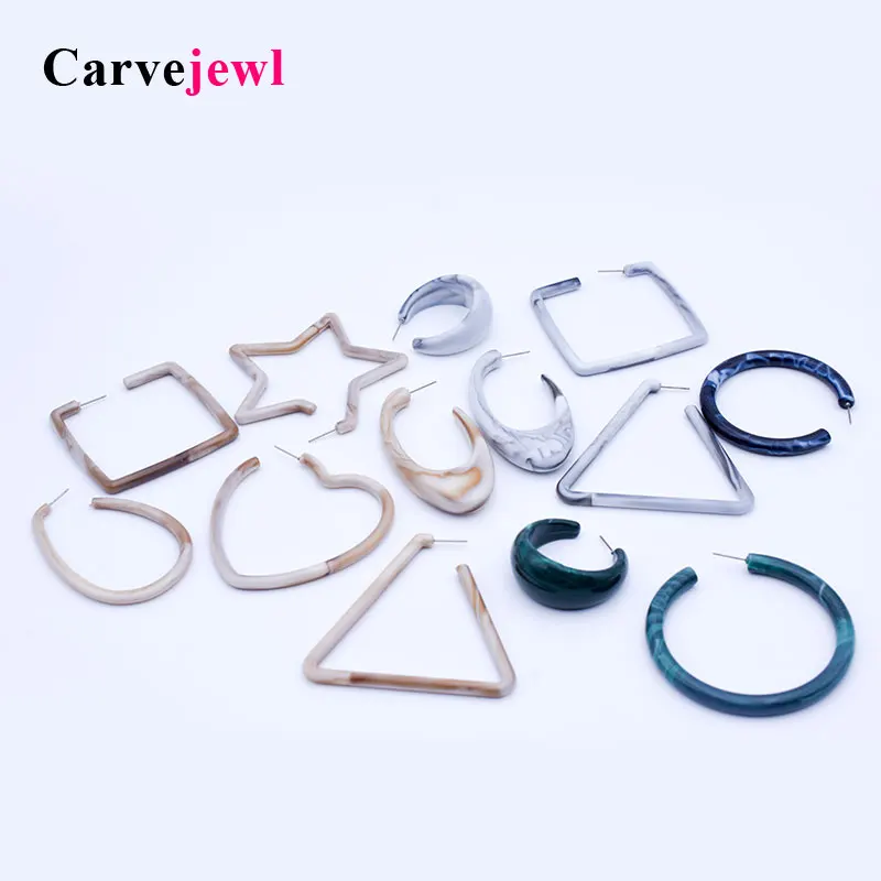 Женские серьги-гвоздики в форме сердца Carvejewl большие - Цена: 165.6