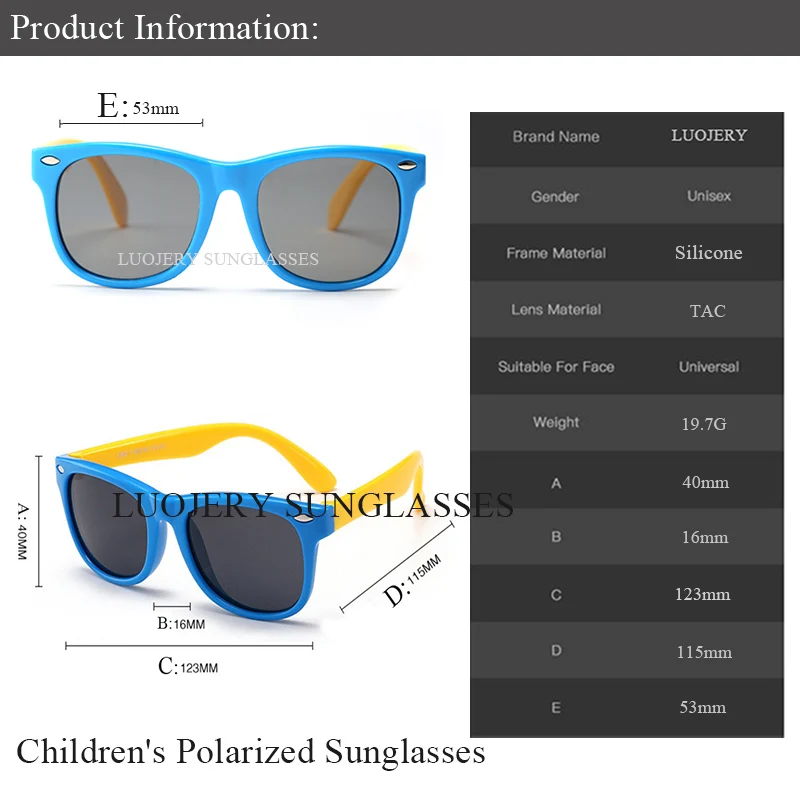 Fashion Silicone Polarized Children's Sunglasses Luxury Brand designer Sun glasses Coating Points Frame Eyewear Oculos gafas de |