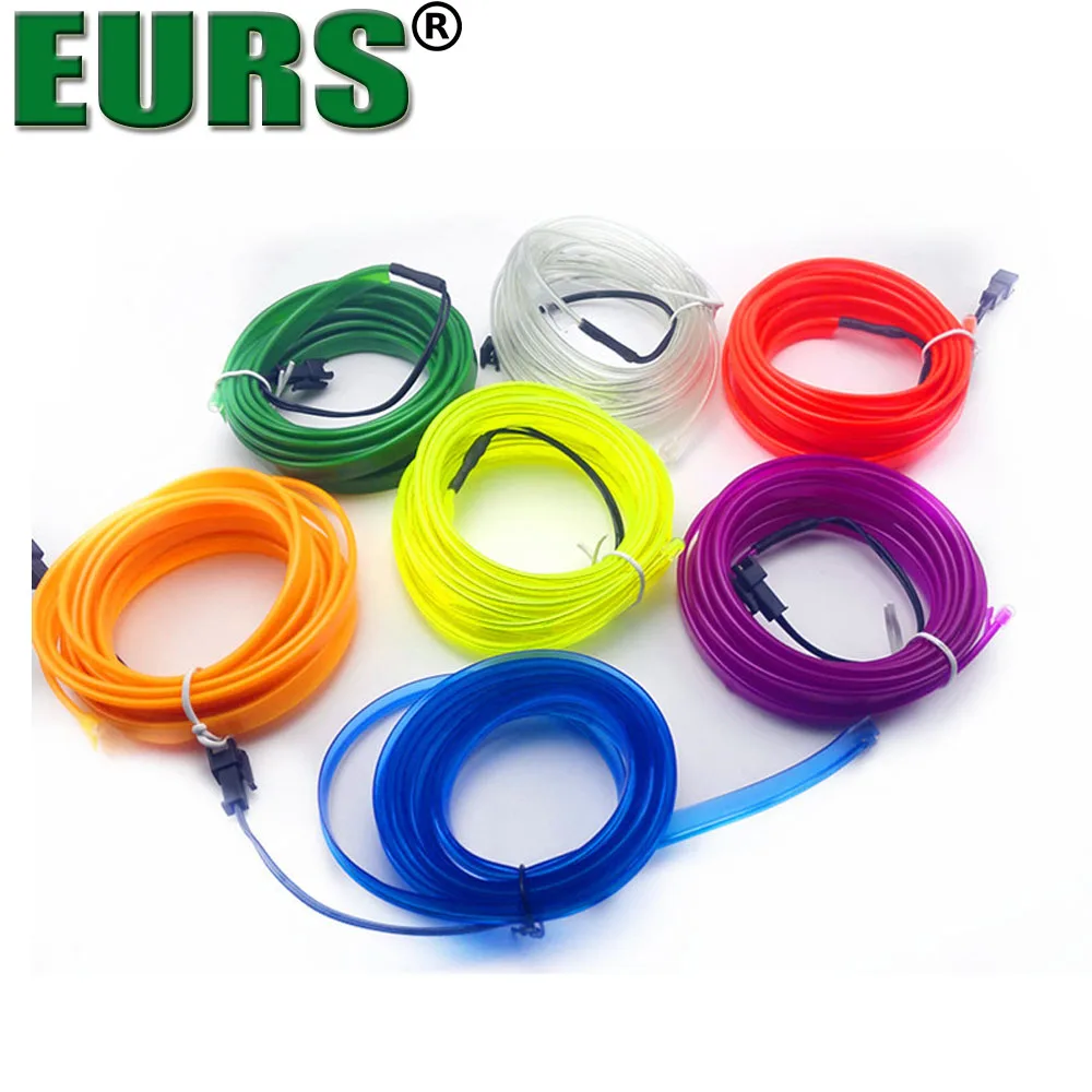 EURS 10 шт. EL wire Светодиодная лента Автомобильная атмосферная лампа 1 м 2 3 4 5