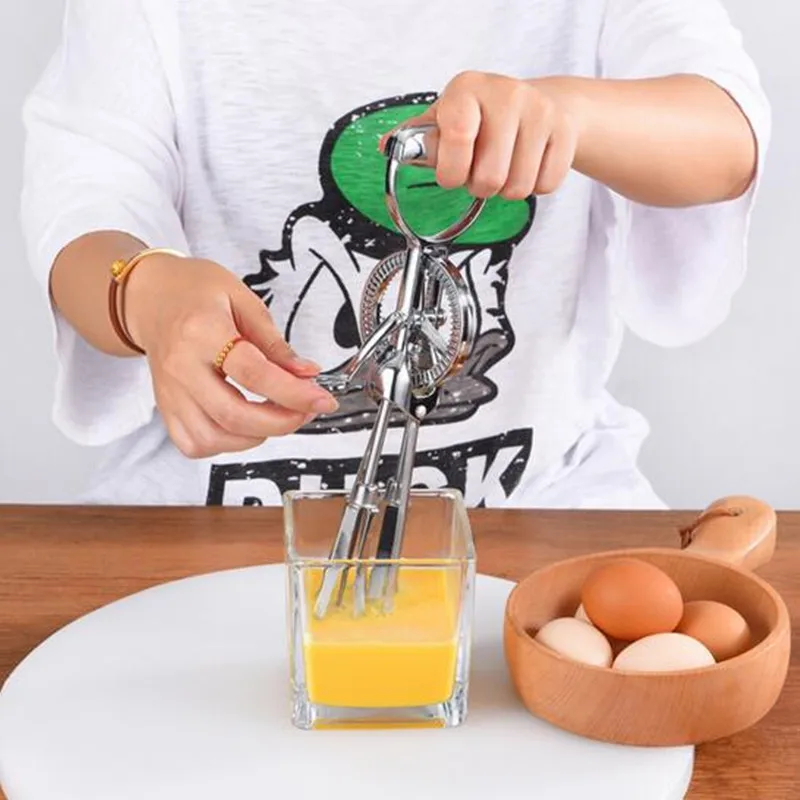 

Good Quality Household Egg Beater Manual Milk Cream Butter Whisk Mixer Stiring Tool Handheld Manual Egg Beater