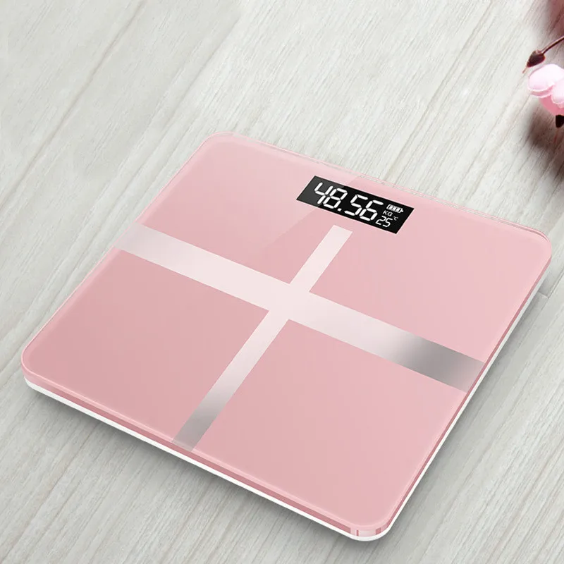 

New Bathroom Floor Body Scale Glass Smart Electronic Scales USB Charging LCD Display Body Weighing Home Digital Weight Scale