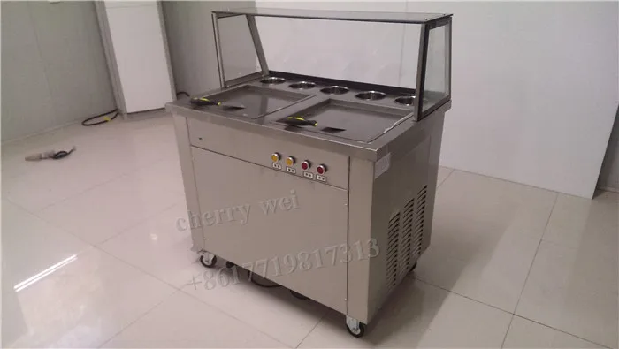 110V рулонная машина для готовки мороженого с одним компрессором пятью фрукты