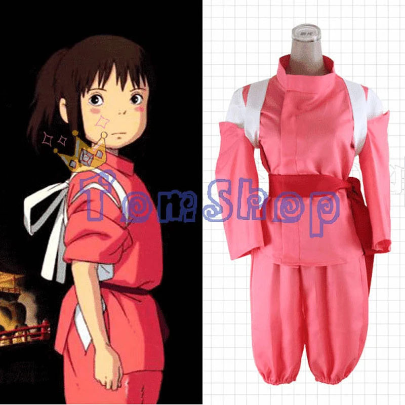 

Anime Miyazaki Hayao Spirited Away Chihiro Ogino Sen Cosplay Costume Suit Uniform Size S-XXL Free Shipping