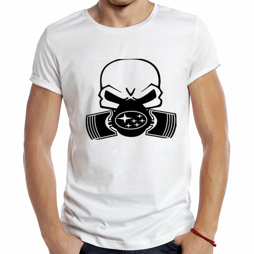 High Quality Summer T-shirt Men Punk Subaru Skull Mask Printed T Shirt Tumblr White Tee Harajuku Tshirts | Мужская одежда