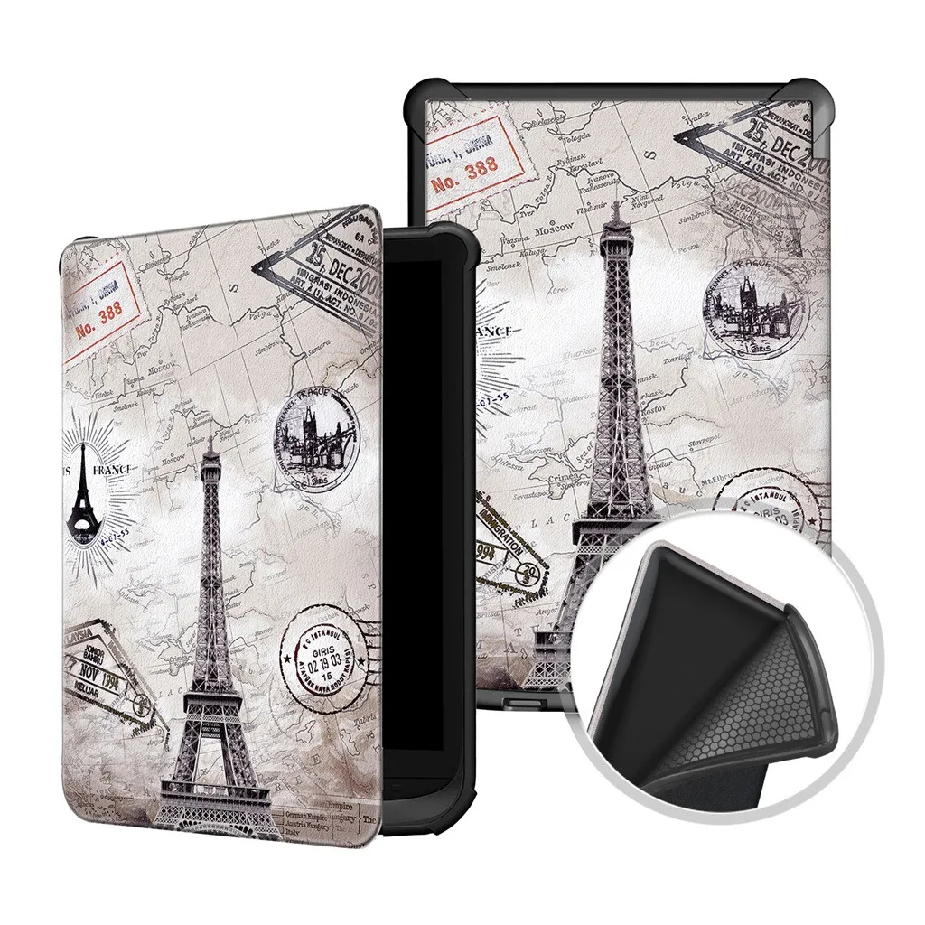 Тонкий умный кожаный чехол подставка для Pocketbook 632/627/616 Lux 4/Basic 2 защитный простой и