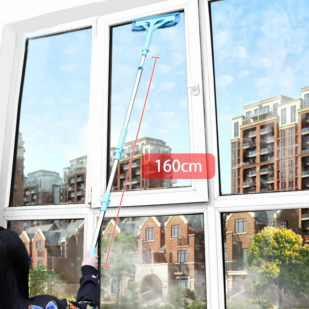 Телескопическое складывание ручки окна для очистки стекла Очиститель Щетка