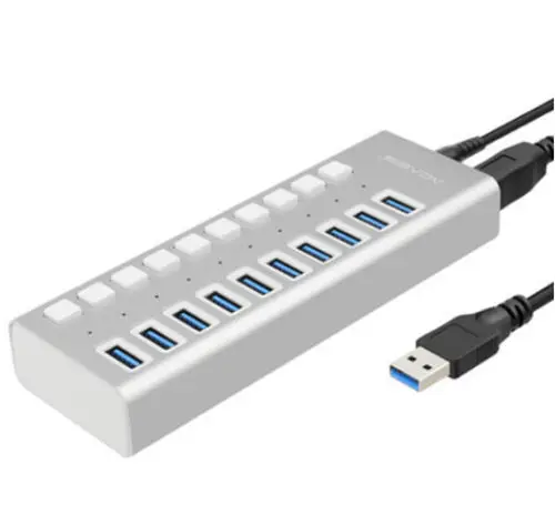 10 портовый USB разветвитель Acasis 3 0 с блоком питания многоинтерфейсный