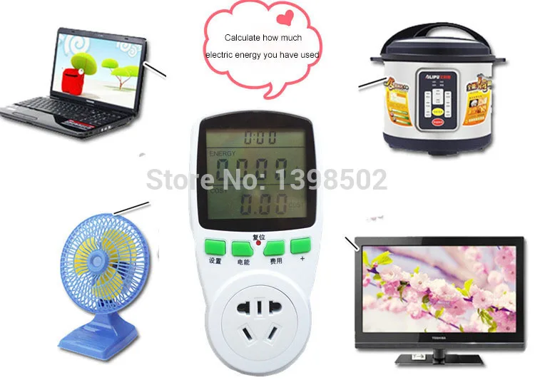 Electric Energy Saving Power Meter Smart Socket Electricity Consumption Charge Calculation LCD Display |