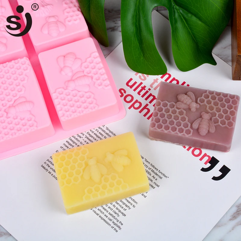 SJ 6 форм Мёд пчелы 3d Силиконовые Мыло Форма для ручной работы Craft силиконовые формы для мыла прямоугольный мыло в форме животного формы для мыла решений