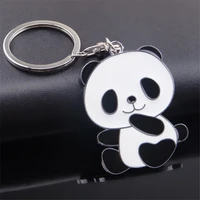 novelty cute girls chinese style panda key chain for women panda bamboo keychains on bag jewelry wedding party girlfriend gift