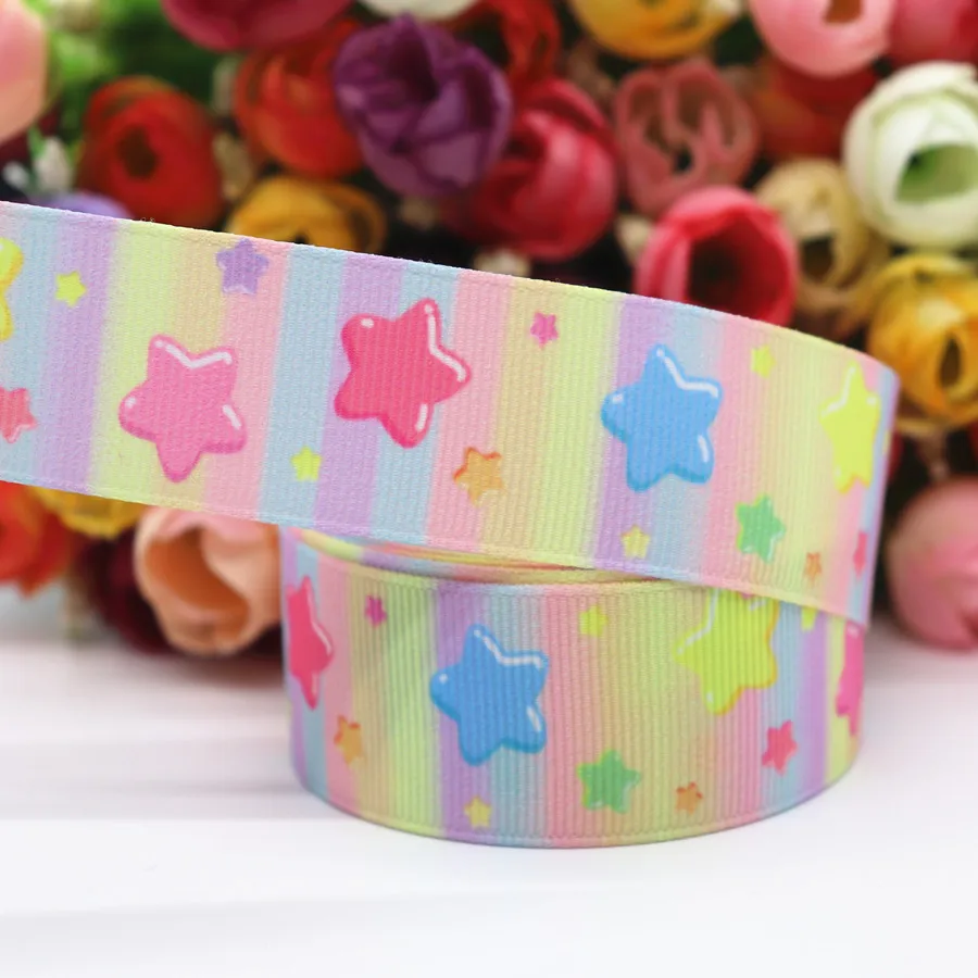 50 ярдов сердце любовь/звезда печатных Grosgrain ленты " 25 мм пробки для бутылок DIY ремесла ручной работы интимные аксессуары M19042301