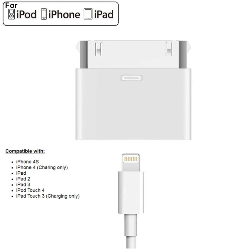 8 контактный разъем для 30 pin типа «папа» адаптер конвертер для iPhone 4 4S iPad 2 3 iPad Touch 3 4