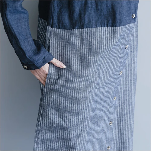

Casual Dress Women Patchwork Dress Female Loose Vestido De Festa Robe Femme Vintage Women's Dresses Denim Dresses Vestidos