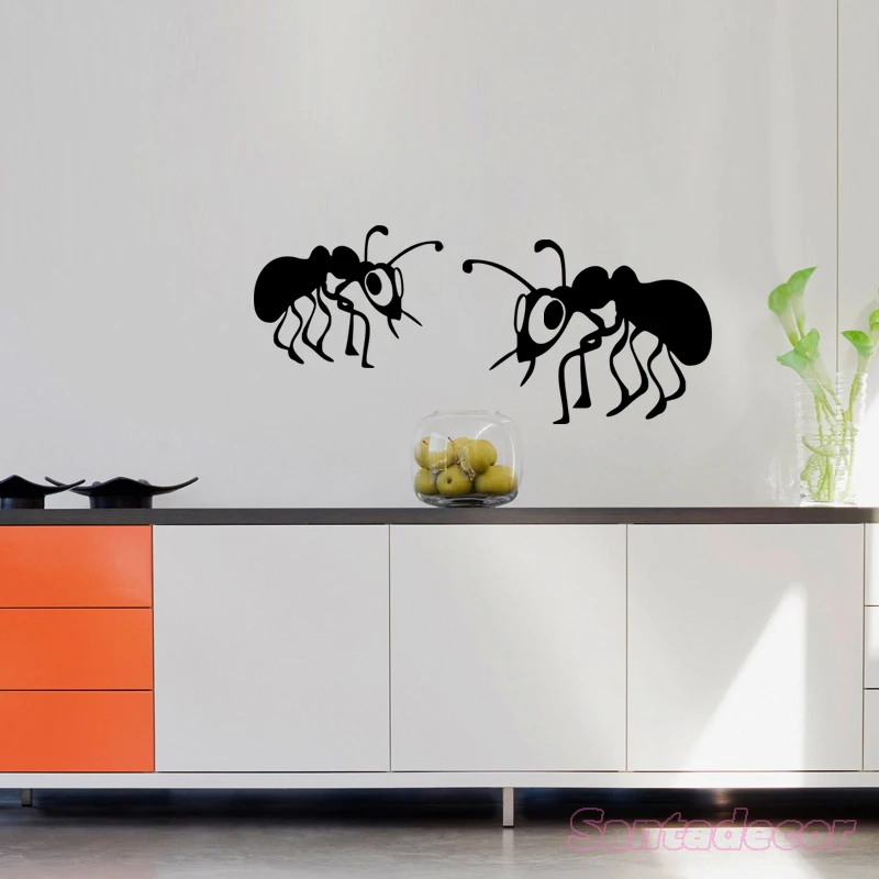 

DIY Cartoon Sticker Funny Two Ants Vinyl Wall decal Removable Wall Art Wallpaper Wall Decor Kitchen Tile kids Room Home Decor