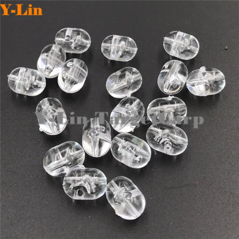 200XFishing Tranparent Oval Double Pearl Drill Cross Beads Hard Clear Sets Of Fishing Lures China Sea | Спорт и развлечения