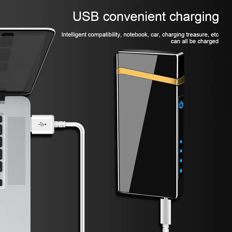 Cigar Dual Arc Electric Lighter Usb Recharge Windproof Cigarette Plasma Turbo Encendedor Electronic Gadgets for Men | Дом и сад