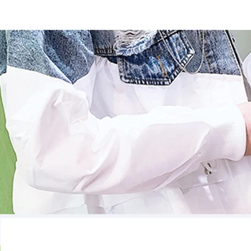 2019 весна осень отверстия женские джинсовые куртки Лоскутная ветровка с