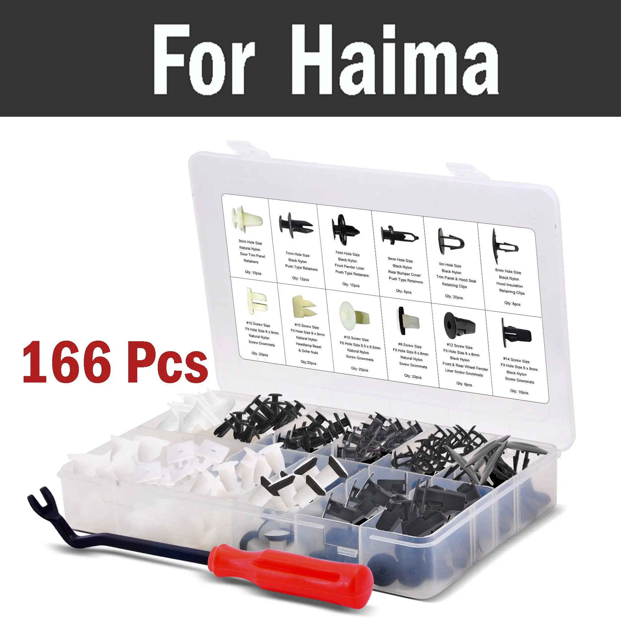 166 шт. нейлоновые заклепки для Haima 3 7 M3 S5 Jac J2 J3 J4 J5 J7 S1 S3 S5|Клипсы и зажимы авто| |