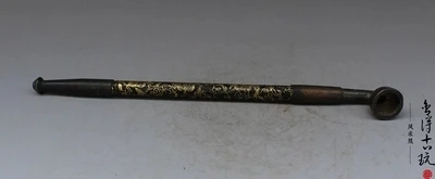 Античная Чистая медь и золото (Рисунок дракона) сухая табачная трубка фитинги |