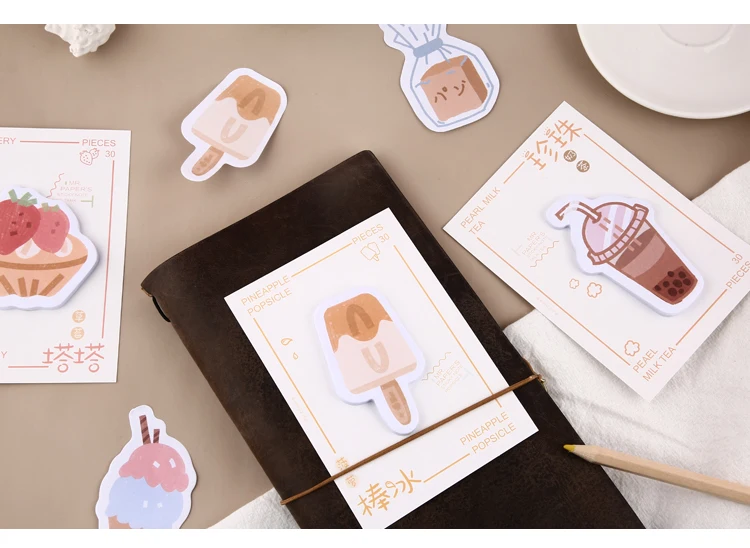 Mr paper, 30 шт./лот, 8 видов конструкций, Kawaii, мороженое, закуска, блокнот для заметок, блокнот, дневник, креативный, самоклеющийся блокнот, блокнот для заметок