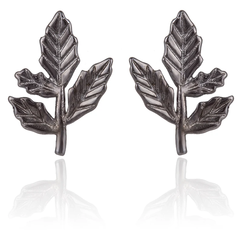Shuangshuo Vintage Leaf Stud Earrings for Women Cat Earings Fashion Jewelry Plant Christmas Earring pendientes | Украшения и