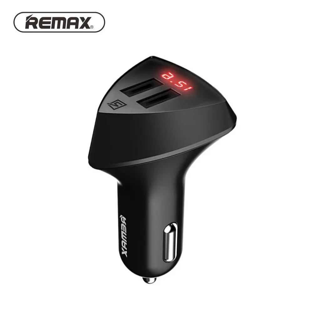 Автомобильное зарядное устройство remax с двумя usb-портами, светодиодный дисплей, универсальное автомобильное зарядное устройство для телефона huawei mate 20 p20 p30 pro p smart p20 Honor 9 Lite