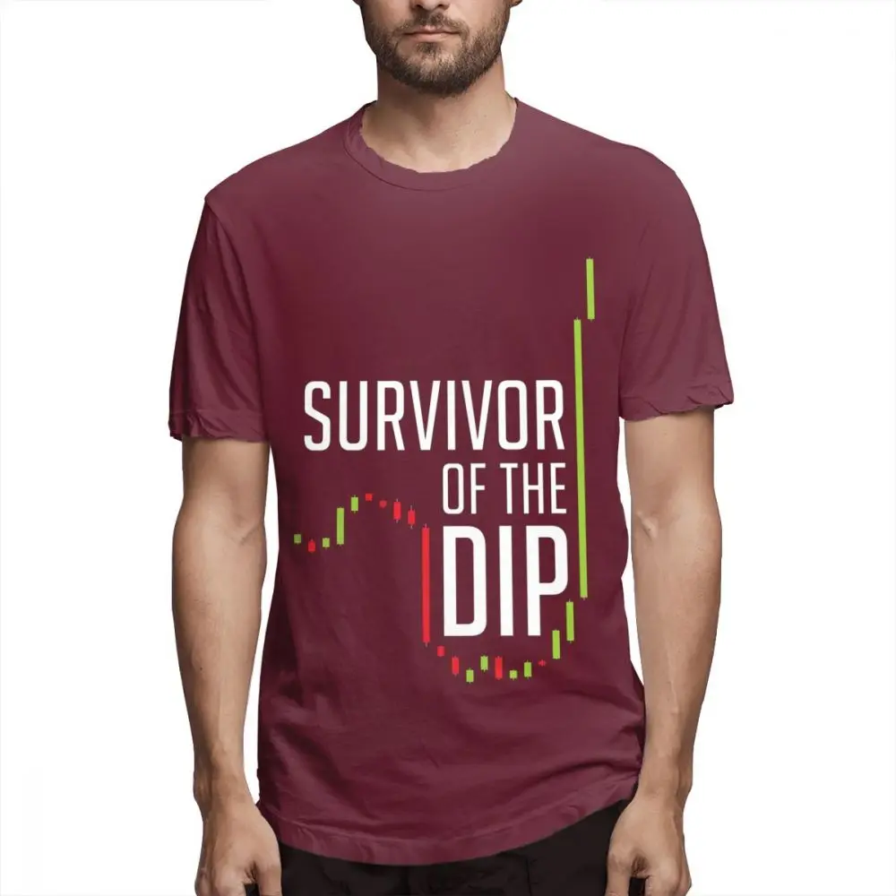 Forex Stock market Trader футболка High-Q Print Share Day Trade Survivor Of The Dip Candle Crewneck Футболка S-6XL Большие размеры - Цвет: Коричневый