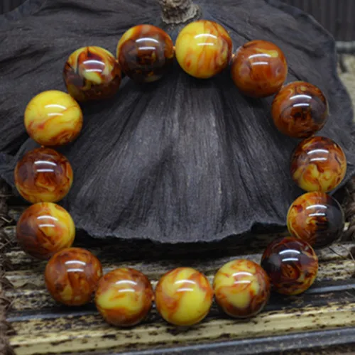 Новый ограниченный рекламный старинный цветом пчелиного воска янтарный браслет