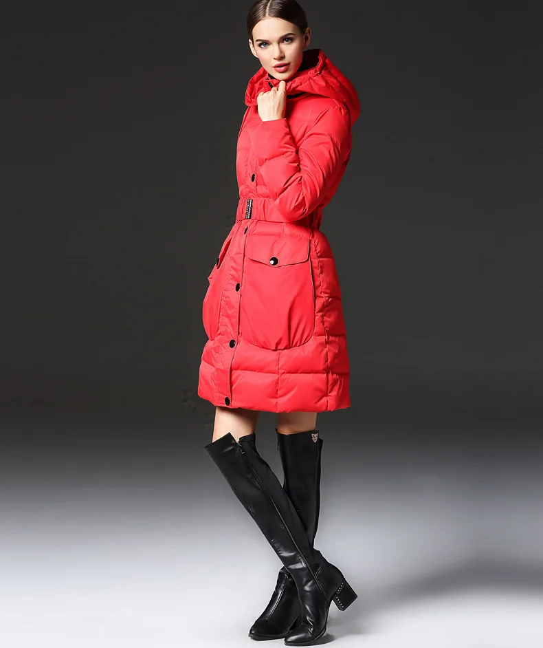 New women winter jackets long parka 2019 Fashion red Slim Hooded warm down coat Winter Jacket Female Outwear | Женская одежда