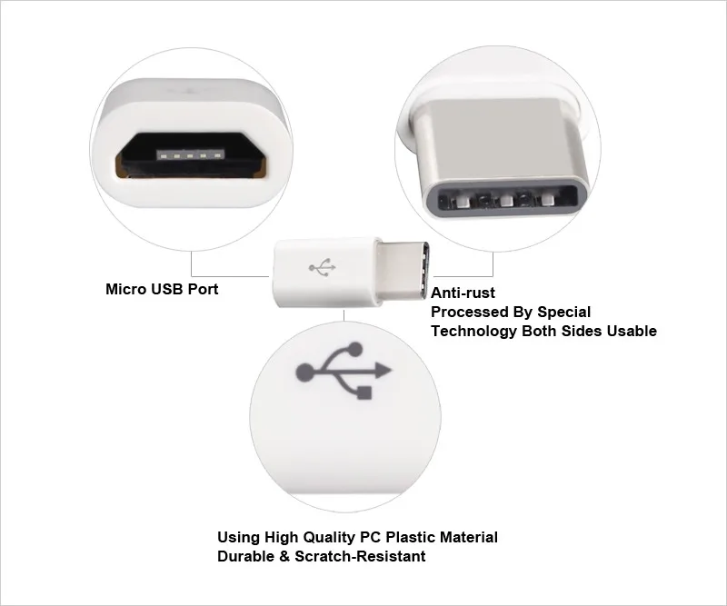 2 шт. USB 3 1 Type C к 5PIN Micro зарядное устройство Type-c адаптер для Samsung galaxy S9 + Note 8 ZUK Z1 xiaomi |