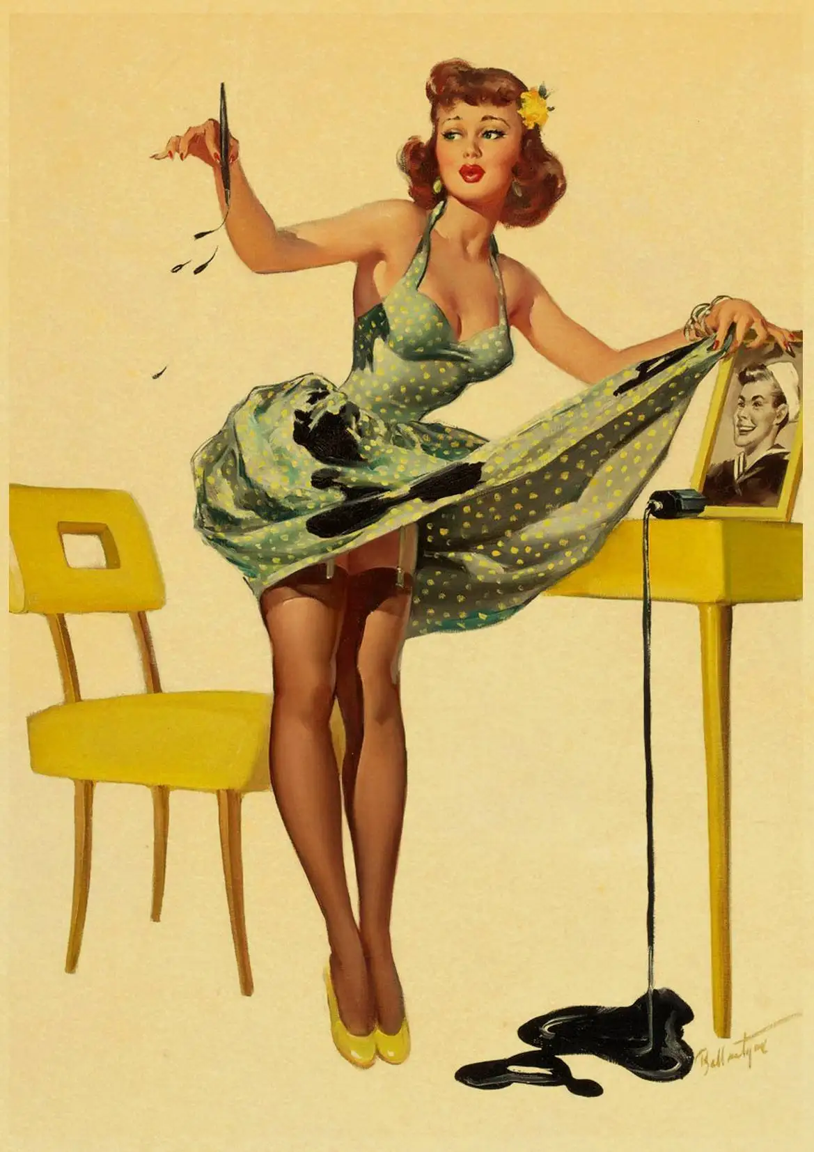 E104 Сексуальная Леди Американский Pin up плакат ретро художественные плакаты печатные настенные украшения дома кафе бар Декор Настенная картина - Цвет: E104